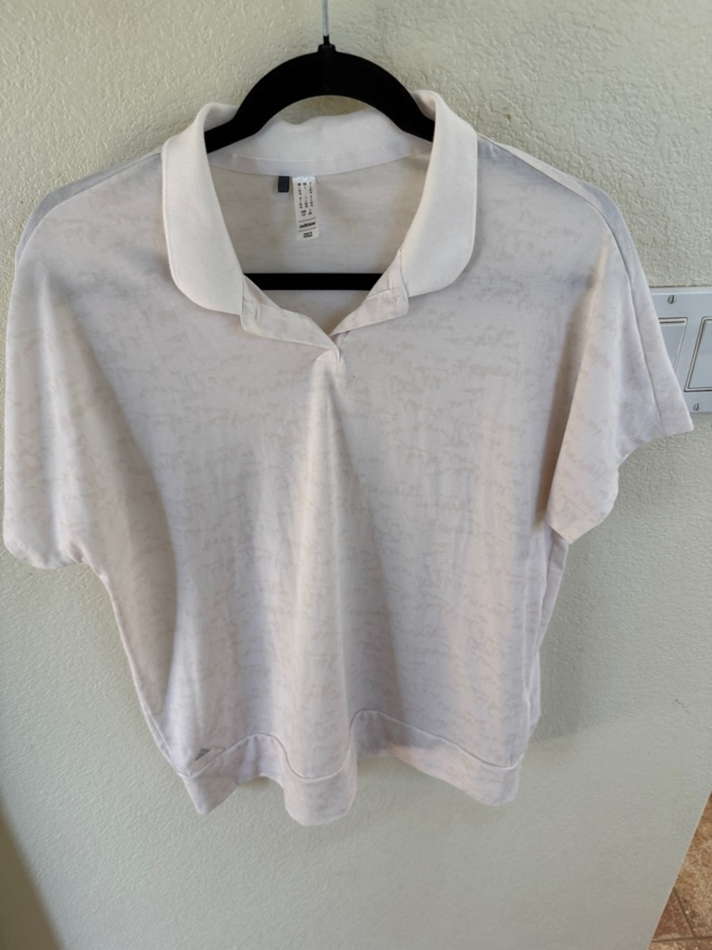 adidas  white Cropped Polo Top